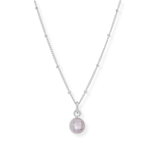 Rose Quartz Birthstone Charm Necklace