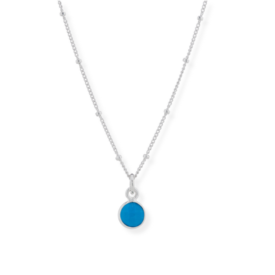 Turquoise Birthstone Charm Necklace