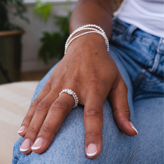 Dainty Mother of Pearl Beaded Ring Stack