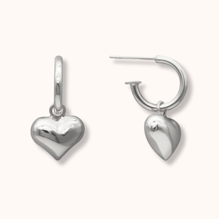 Chunky Love Heart Hoop Earrings