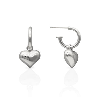 Chunky Love Heart Hoop Earrings