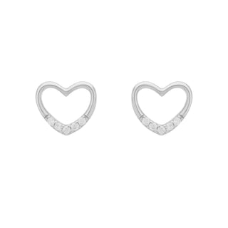 Dainty Hollow Crystal Heart Earrings