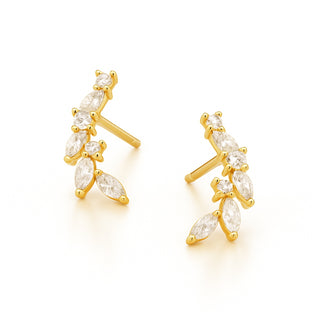 Dainty Leaf Climber Earrings
