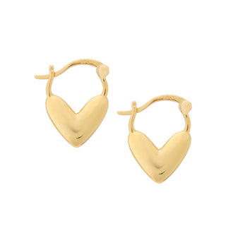 Drop Heart Hoop Earrings