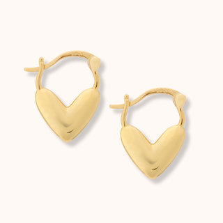 Drop Heart Hoop Earrings