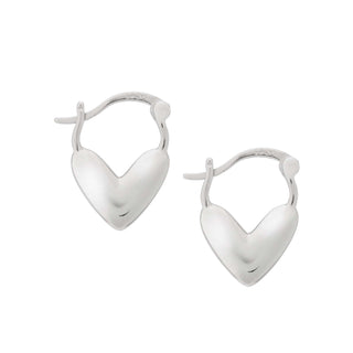 Drop Heart Hoop Earrings