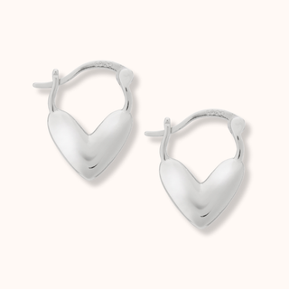 Drop Heart Hoop Earrings