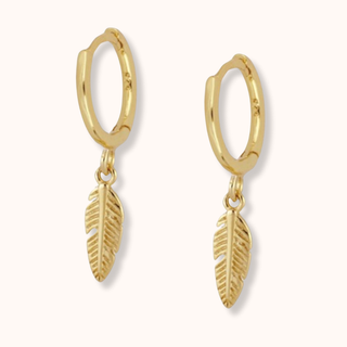 Feather Hoop Earrings