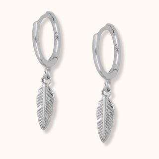 Feather Hoop Earrings