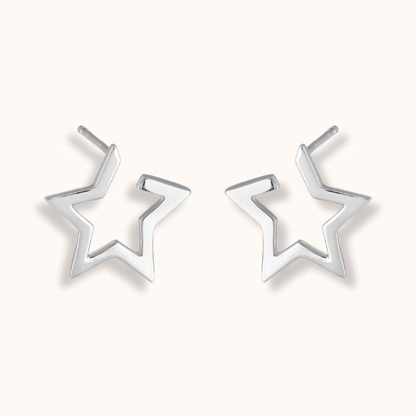Star huggie hoop earrings shop