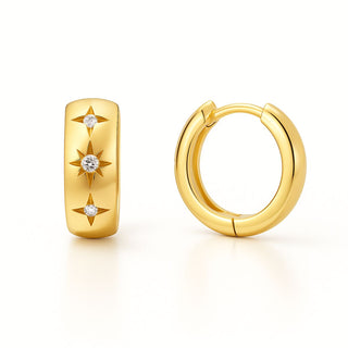 Starburst Mini Chunky Hoop Earrings