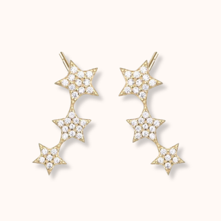 Triple Star Climber Earrings