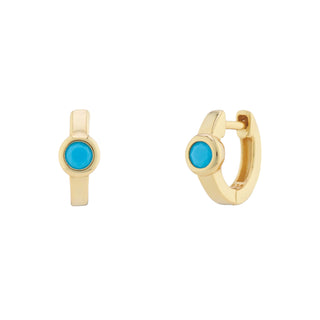 Turquoise Huggie Hoop Earrings