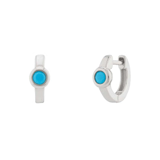 Turquoise Huggie Hoop Earrings