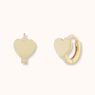 Tiny Heart Huggie Hoops