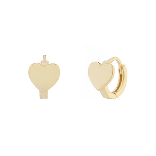 Tiny Heart Huggie Hoops