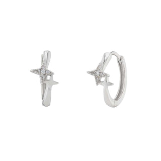 Crystal Shooting Star Huggie Hoops
