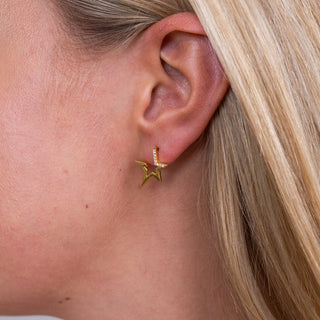 Crystal Star Huggie Stud Earrings