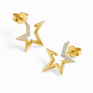 Crystal Star Huggie Stud Earrings