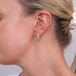 Crystal Star Huggie Stud Earrings