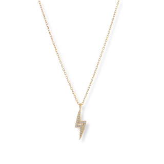 Crystal Lightning Bolt Pendant Necklace