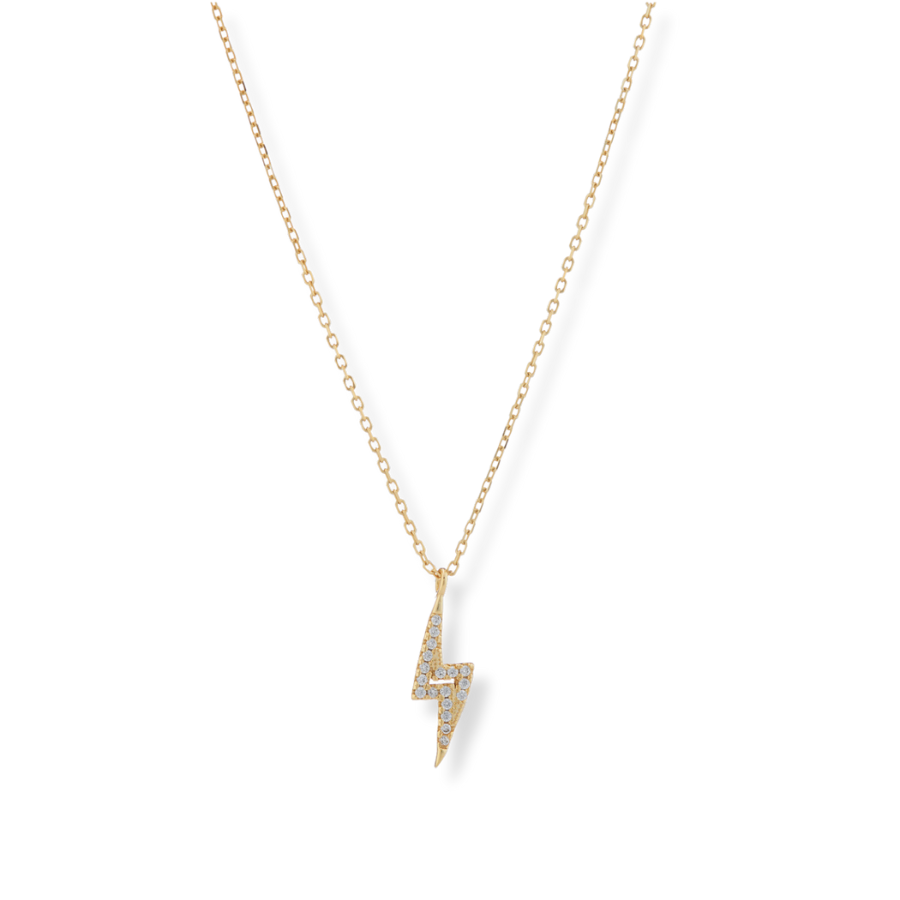 Crystal Lightning Bolt Pendant Necklace