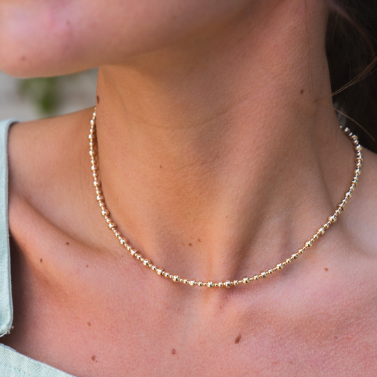 Silver ball 2025 choker necklace