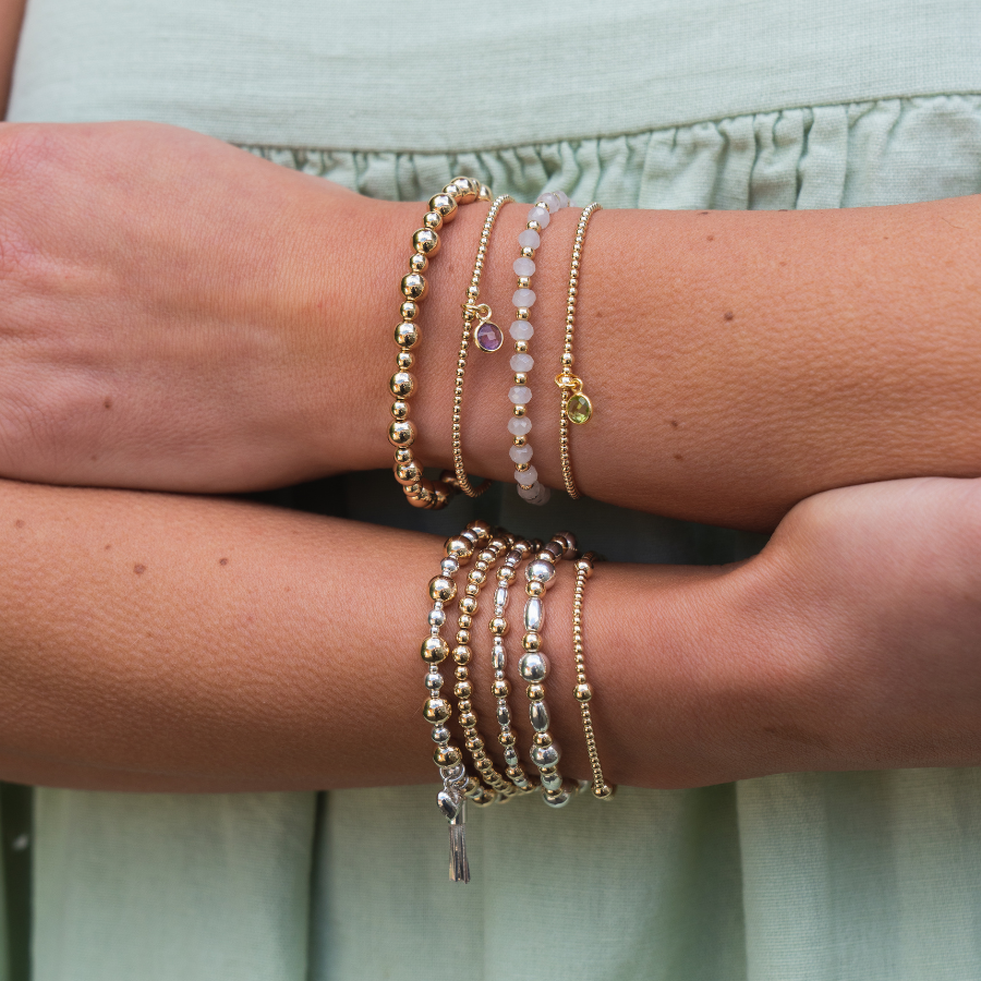 Silver 2025 stacking bracelets