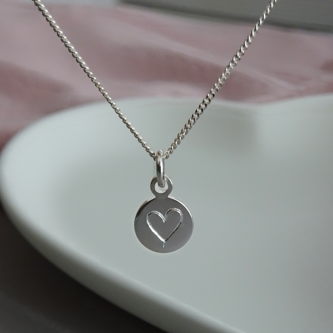 Hand Drawn Personalised Heart Necklace
