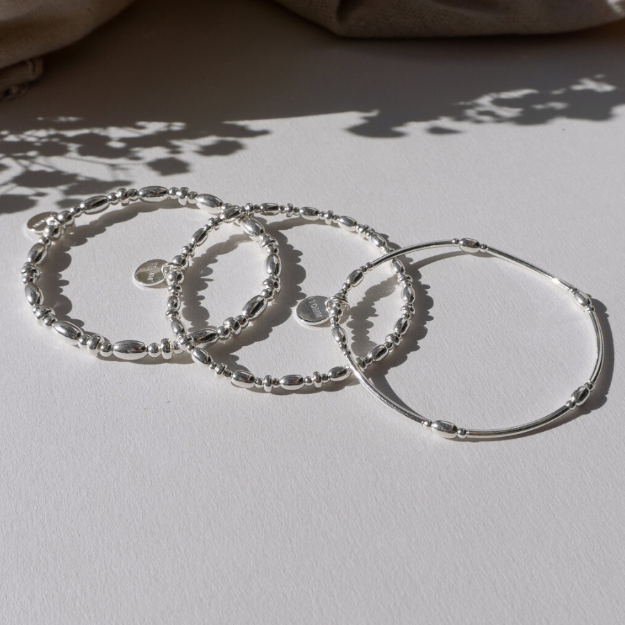 Dainty Wave Noodle Bracelet 925 Sterling Silver Tomm Jewellery