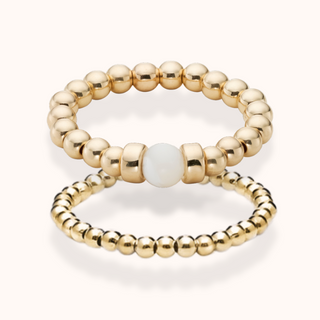 Mother of Pearl Beaded Ring Stack