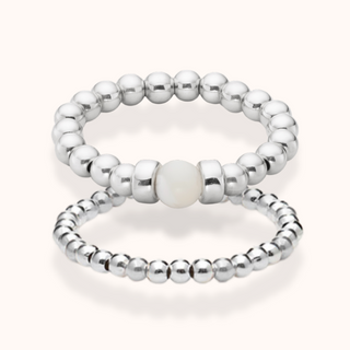 Mother of Pearl Beaded Ring Stack