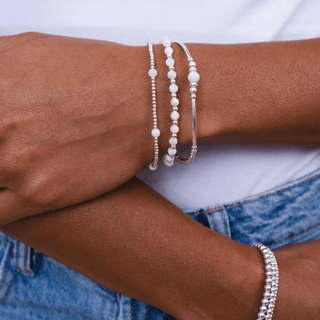 Mother of Pearl Bracelet Stack of Three