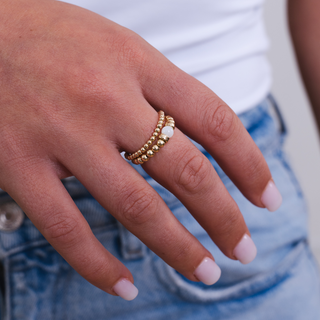 Mother of Pearl Beaded Ring Stack