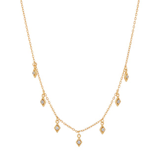 Multi Diamond Shaped Droplet Crystal Necklace