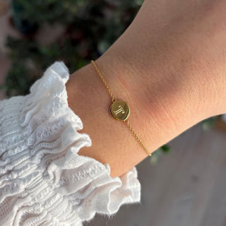 Personalised Round Initial Bracelet