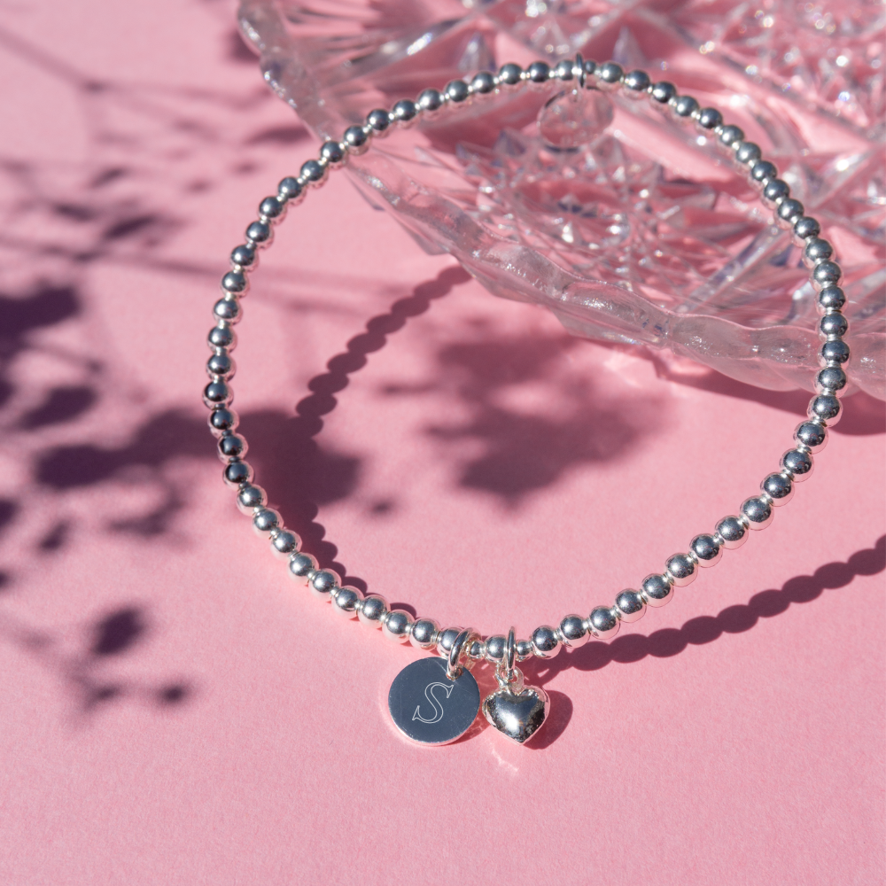Personalised Initial Charm Bracelet Sterling Silver Bracelets