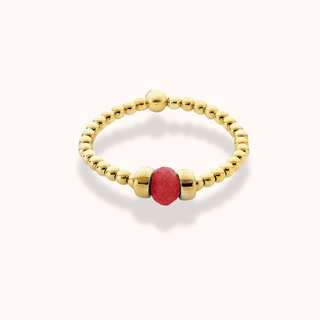 Dainty Blush Pink Agate Ring - Tomm Jewellery 