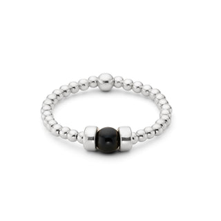 Dainty Touch of Black Onyx Stacking Ring