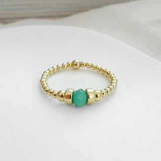 Green Gemstone Dainty Ring