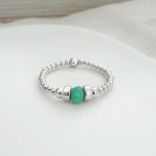 Green Gemstone Dainty Ring