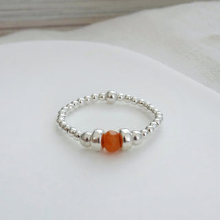 Orange Gemstone Dainty Ring