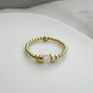 White Gemstone Dainty Ring