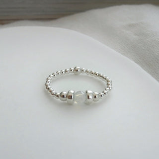 White Gemstone Dainty Ring