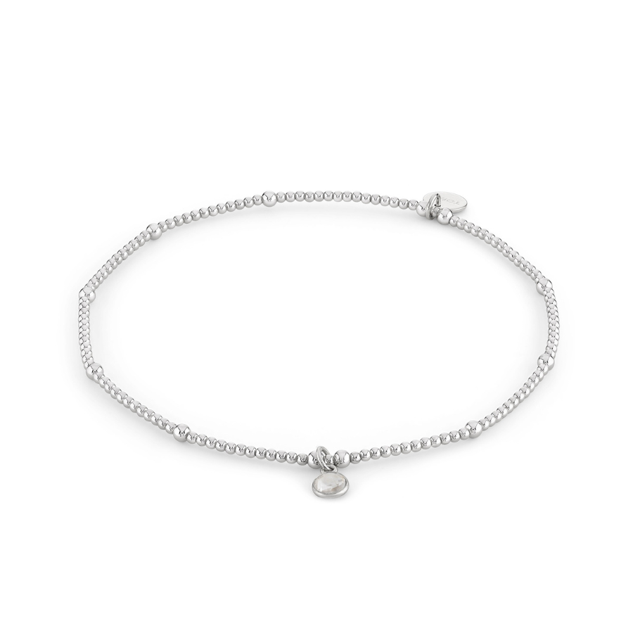 Load image into Gallery viewer, Clear Quartz Birthstone Charm Anklet

