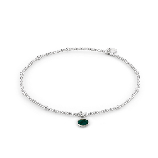 Load image into Gallery viewer, Emerald Birthstone Charm Anklet
