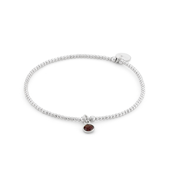 Load image into Gallery viewer, Garnet Birthstone Charm Beaded Bracelet
