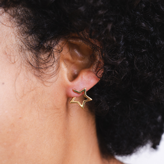 Star Huggie Stud Earrings