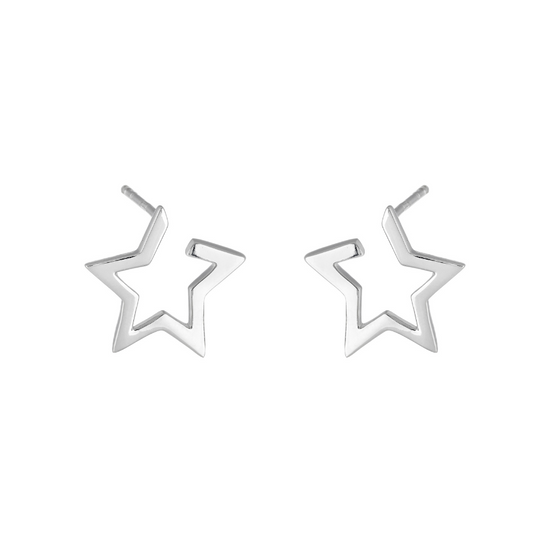 Star Huggie Earrings Gold Silver Star Earrings Tomm