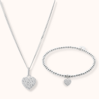 Sweetheart Necklace and Bracelet Set
